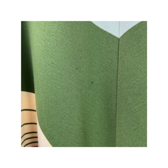 Vintage Italian Green and Cream Stripe Coat - Picture 4 of 7